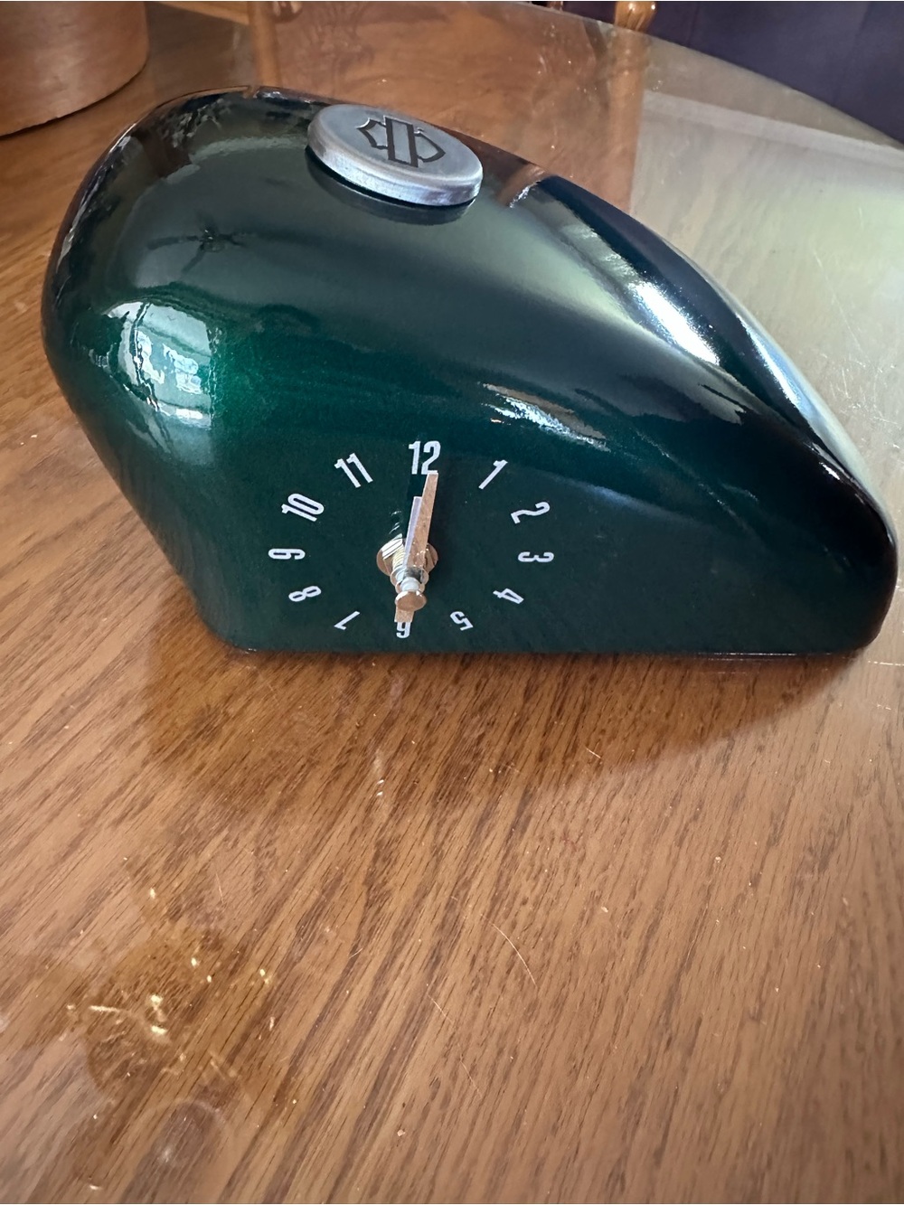 Harley-Davidson Emerald Green Motorcycle Tank Clock